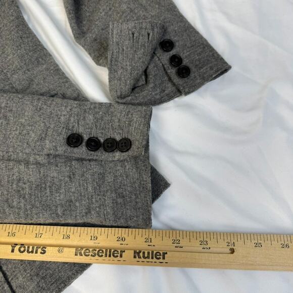 J.Crew Wool 10 Tall M L Benny Double Breasted Blazer Unstructured Gray Unlined - Picture 14 of 16